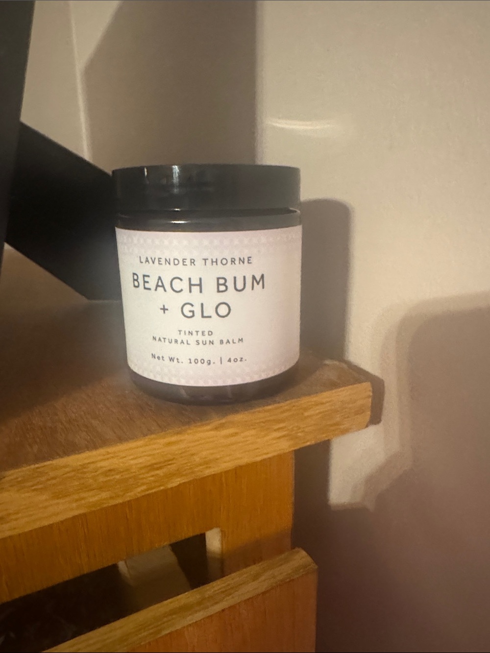 Lavender Thorne Beach Bum + Glo Tinted Sun Balm — White Jar